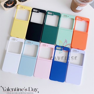 เคสโทรศัพท์ PC แบบแข็ง กันกระแทก สีสันสดใส สําหรับ Samsung Galaxy Z Flip 5 4 3 5G Z Flip5 Flip4 Flip3