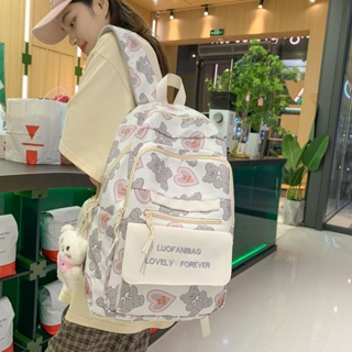 【พร้อมส่ง】กระเป๋าเป้สะพายหลัง กระเป๋านักเรียน พิมพ์ลายหมีน้อยน่ารัก จุของได้เยอะ สไตล์ญี่ปุ่น สําหรับผู้หญิง 2023