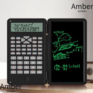 AMBER เครื่องคิดเลขทางวิทยาศาสตร์ หน้าจอ LCD แบบพับได้ พร้อมปากกาสไตลัส ขนาดใหญ่