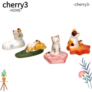 Cherry3 กระถางธูปเซรามิค ลายการ์ตูนแมว สําหรับตกแต่งบ้าน 4 ชิ้น ต่อชุด