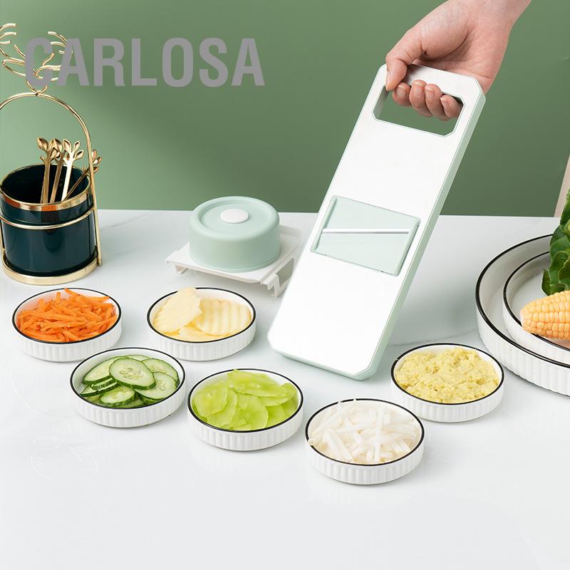 carlosa-เครื่องตัดผักมัลติฟังก์ชั่นสแตนเลสคู่มือครัวเรือนสับผักสำหรับห้องครัว