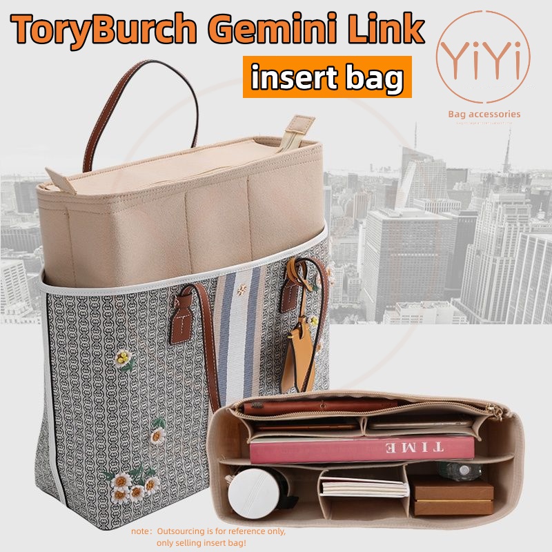 yiyi-กระเป๋าจัดระเบียบ-สําหรับใส่เครื่องสําอาง-tory-burch-gemini-link-tote-bag-organizer-insert-bag-inner-purse-bag-lining-cosmetic-organizer-travel-organizer