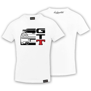 เสื้อยืดคอกลมเสื้อยืดแขนสั้น ผ้าฝ้าย พิมพ์ลาย Harajuku Nissan Skyline R Gtt Tuning Jdm Legend สีขาว สไตล์เกาหลี สําหรับผ