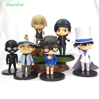 Bluevelvet ตุ๊กตาฟิกเกอร์นักสืบโคนัน Rei Akai Shuuichi Detective Conan Kiddo Hattori Edogawa Konan ของเล่นสะสม สําหรับเด็ก 6 ชิ้น ต่อชุด