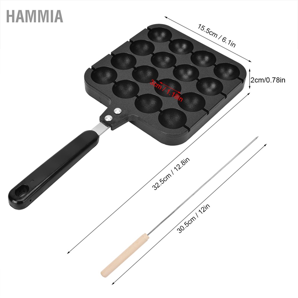 hammia-กระทะย่างทาโกะยากิแบบไม่ติดกระทะทำอาหารถาดแม่พิมพ์อบ