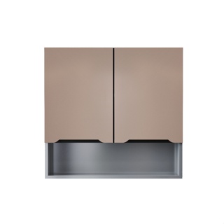 Big-hot-CLOSE ตู้แขวนพร้อมชั้นวางของไฮกลอส 80×30×80 ซม. WALDEN สีแชมเปญ (1/2) สินค้าขายดี