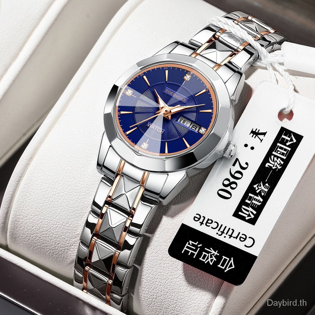 poedagar-swiss-brand-3074-นาฬิกาข้อมือ-เรืองแสง-กันน้ํา-สําหรับผู้หญิง