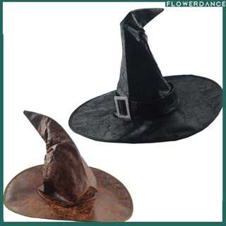 หมวกแม่มดฮาโลวีน unisex ปาร์ตี้ฮัลโลวีนปาร์ตี้คอสเพลย์อุปกรณ์ประกอบฉากอุปกรณ์ตกแต่งหมวกตัวช่วยสร้างสีดำ Harry Magic Hat Party Supply ดอกไม้