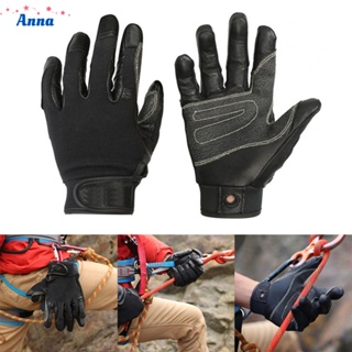 【Anna】Outdoor Sports Full Finger Cowhide Climbing Gloves Rock Climb Downhill Gloves