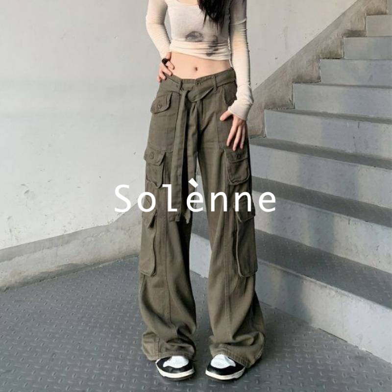 solenne-กางเกงขายาว-คาร์โก้-กางเกง-ย้อนยุค-2023-new-081116