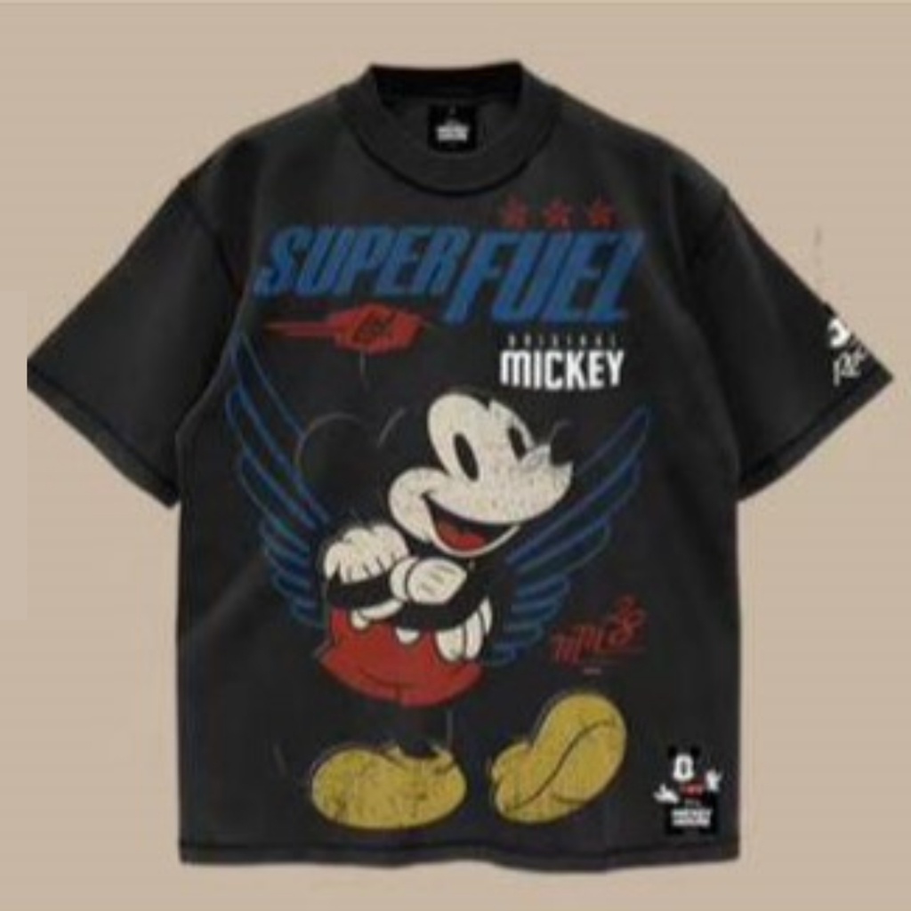 เสื้อยืดผ้าฝ้ายพิมพ์ลายขายดี-เสื้อยืดการ์ตูน-ลาย-mickey-mouse-ลิขสิทธ์แท้-disney-งานวินเทจ-เย็บกลับตะเข็บ-ฟ