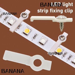 Banana1 คลิปแถบไฟ LED พลาสติก 8 มม. 10 มม. 12 มม. กันน้ํา สีขาว 10 ชิ้น