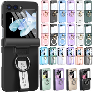 [พร้อมส่ง] เคสโทรศัพท์มือถือ ซิลิโคนใส พร้อมแหวนขาตั้ง สําหรับ Samsung Galaxy Z Flip 5 Flip5 ZFlip5 Z 5
