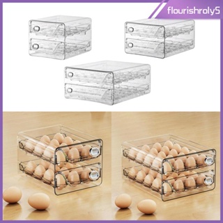 [Flourishroly5] กล่องเก็บไข่สด พร้อมที่จับ วางซ้อนกันได้ ใช้ซ้ําได้ สําหรับห้องครัว