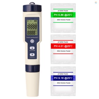 {fash} 5 in 1 เครื่องทดสอบคอมโบ มัลติพารามิเตอร์ แบบมืออาชีพ PH/EC/TDS/Salinity/Thermometer เครื่องทดสอบอเนกประสงค์ ดิจิทัล เครื่องทดสอบคุณภาพน้ํา