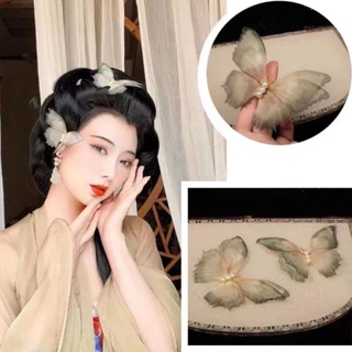 Super immortal butterfly hairpin double tulle smart ancient style hair ornaments a small number of lovely palace wind headdress dragonfly