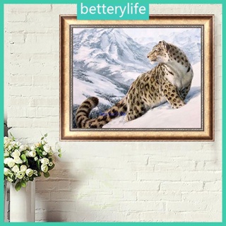Btf ชุดงานปักครอสติชเม็ดบีด ทรงเพชร 5D รูปเสือดาวหิมะ สําหรับตกแต่งบ้าน DIY