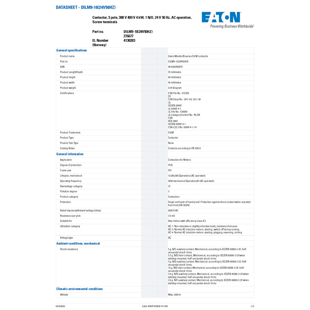 eaton-dilm9-10-24v50hz-แมกเนติกคอนแทคเตอร์-4-kw-5-5-hp-ac-3-380v-w-aux-1no-24-v-50-hz-ac-operation-screw