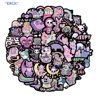Erck&gt; ใหม่ สติกเกอร์ ลายการ์ตูนกะโหลก ฮาโลวีน โกธิคน่ารัก สําหรับติดตกแต่งโน้ตบุ๊ก แล็ปท็อป ตู้เย็น กีตาร์ ของเล่นเด็ก 56 ชิ้น