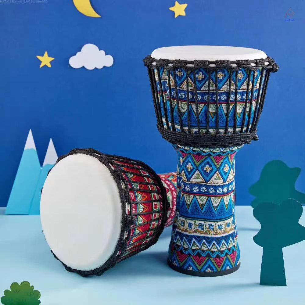 เครื่องดนตรีกลองแอฟริกัน-djembe-8-นิ้ว-แบบพกพา-สีสันสดใส