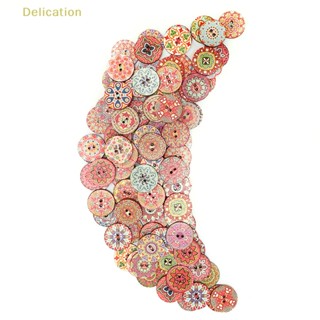 [Delication] กระดุมไม้ สไตล์เรโทร สําหรับตกแต่งเสื้อผ้า สมุดภาพ งานฝีมือ 100 ชิ้น