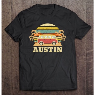 เสื้อยืด พิมพ์ลาย Austin Texas สไตล์วินเทจ เรโทร ให้เป็นของขวัญได้ สําหรับผู้ชาย