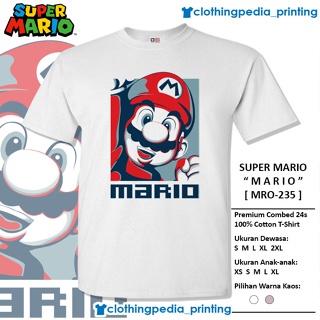 [S-5XL] เสื้อยืดแขนสั้นคอกลมเสื้อยืด พิมพ์ลายภาพประกอบ Super Mario BrosCotton 100%