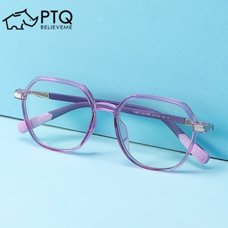 แว่นตาสายตาสั้น ป้องกันแสงสีฟ้า TR90 สําหรับเด็ก Ptq