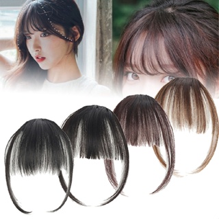Aimy Womens Thin Air Fringe Bangs False Fake Hair Extension Clip on Front Hairpiece COD