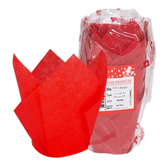 กระทงกระดาษทิวลิป สตาร์โปรดักส์ no.P0501 สีแดงอ่อน จำนวน 25 ใบ (09-7729)