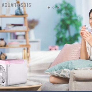 Aquarius316 เครื่องปรับอากาศแบบพกพาพัดลมระบายความร้อนขนาดเล็ก Air Cooler 3 Wind Speed ​​Desktop USB Powered Humidifier Night Light Fan