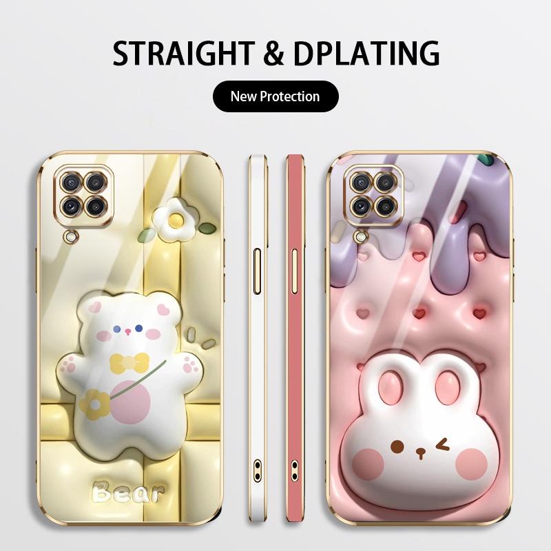 เคสโทรศัพท์มือถือแบบนิ่ม-tpu-กันกระแทก-ลายเอฟเฟคภาพ-3d-พร้อมสายคล้องมือ-ฟรี-สําหรับ-samsung-galaxy-a12-m12-a22-4g-5g-m22-m23-f22-4g