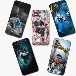 เคสโทรศัพท์มือถือ ซิลิโคนนิ่ม tpu ลาย Lionel Messi สีดํา สําหรับ Samsung Galaxy A04 4G A14 A34 A54 5G