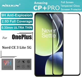 Nillkin กระจกนิรภัยกันรอยหน้าจอ 0.33 มม. 2.5D HD 9H กรอบสีดํา สําหรับ OnePlus Nord CE 3 Lite 5G CP+Pro