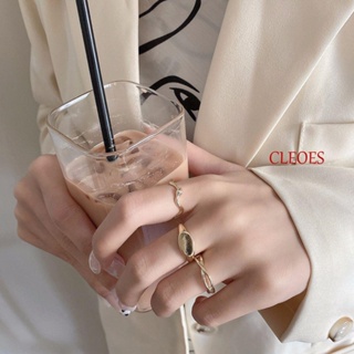Cleoes แหวนนิ้วมือ สีทอง สีเงิน สไตล์เกาหลี พังก์ ฮิปฮอป ปาร์ตี้