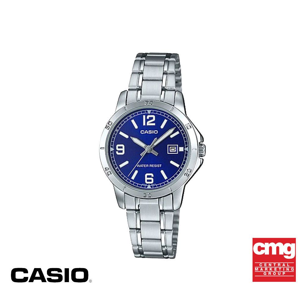 ภาพหน้าปกสินค้าCASIO นาฬิกาข้อมือ CASIO รุ่น LTP-V004D-2BUDF วัสดุสเตนเลสสตีล สีน้ำเงิน