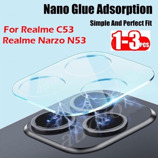 ฟิล์มกระจกนิรภัยกันรอยเลนส์กล้อง แบบใส 3D สําหรับ Realme C53 nfc Narzo N53 2023 Realme C53 nfc NarzoN53 C55 C33 C35 C15 1-3 ชิ้น