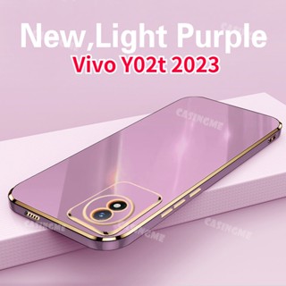 เคสโทรศัพท์ซิลิโคน TPU แบบนิ่ม ทรงสี่เหลี่ยม กันกระแทก 6D สําหรับ Vivo Y02t Y02t Y02 Y02A Y 02 T T02Y Vivoy02t 4G 5G 2023 2023