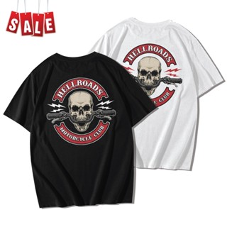 【hot tshirts】เสื้อยืดแขนสั้นคอกลม Cotton 100% สกรีนลาย HELLROADS MC2022