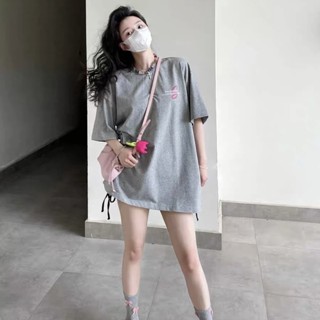 เสื้อยืดแขนสั้น ผ้าฝ้ายแท้ 100% สีเทาอ่อน สไตล์อเมริกัน เรโทร เหมาะกับฤดูร้อน สําหรับผู้หญิง
