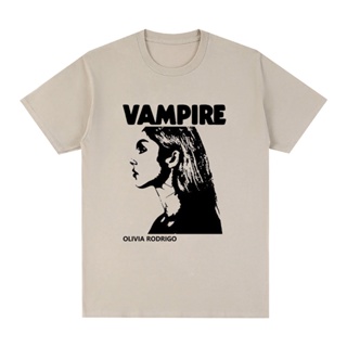 Olivia Rodrigo Vampire เสื้อยืด ผ้าฝ้าย พิมพ์ลายกราฟฟิค สไตล์วินเทจ ฮาราจูกุ คุณภาพสูง แฟชั่นสําหรับผู้ชาย และผู้หญิง 2023