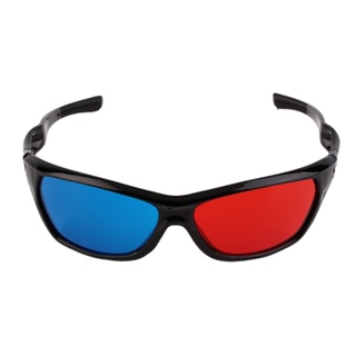 Rich2.br แว่นตา 3D กรอบสีดํา สีแดง สีฟ้า สําหรับดูหนัง เล่นเกม DVD