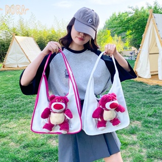C＆K ผู้หญิงกระเป๋าสะพายสตรอเบอร์รี่หมีเกาหลีร้อยชิ้นผ้าใบเนื้อญี่ปุ่น Genjuku สไตล์การ์ตูนน่ารักสร้างสรรค์ตุ๊กตาของเล่นการ์ตูนกระเป๋าถือ