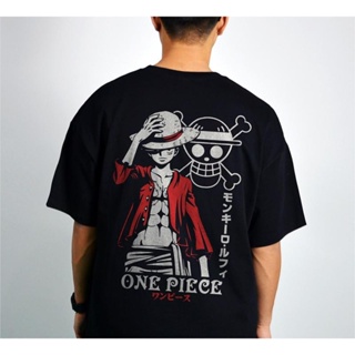 [S-5XL]One Piece อะนิเมะ Luffy Ace Giobana Mesoron เสื้อยืดผ้าฝ้ายแขนสั้นเทรนด์ฤดูร้อน สำหรับผู้ชายและผู้หญิง