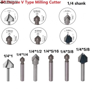 ดอกเร้าเตอร์ เหล็กแข็ง ร่อง V 1/4 นิ้ว 6.35 มม. CNC 1 ชิ้น