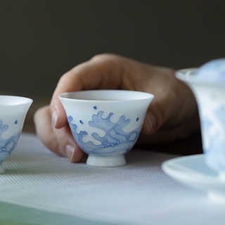 [A029] ถ้วยชาเซรามิค ขนาดเล็ก สีเขียว สําหรับครัวเรือน