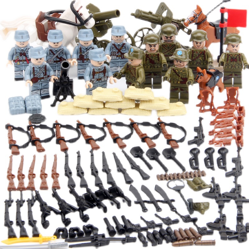 บล็อกตัวต่อเลโก้-world-war-ii-military-base-u-s-ของเล่นสําหรับเด็ก-ฟิกเกอร์กองทัพเยอรมัน-แปดทาง-ขนาดเล็ก-ของเล่นเสริมการเรียนรู้-สําหรับเด็ก