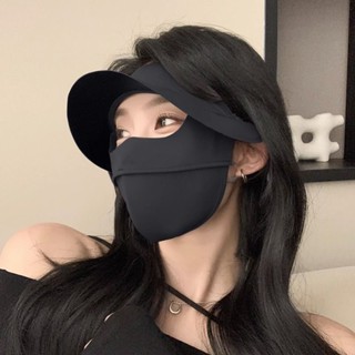 Ice face Gini sunscreen mask female hat mask integrated whole face UV protection breathable sunshade 2023 new style