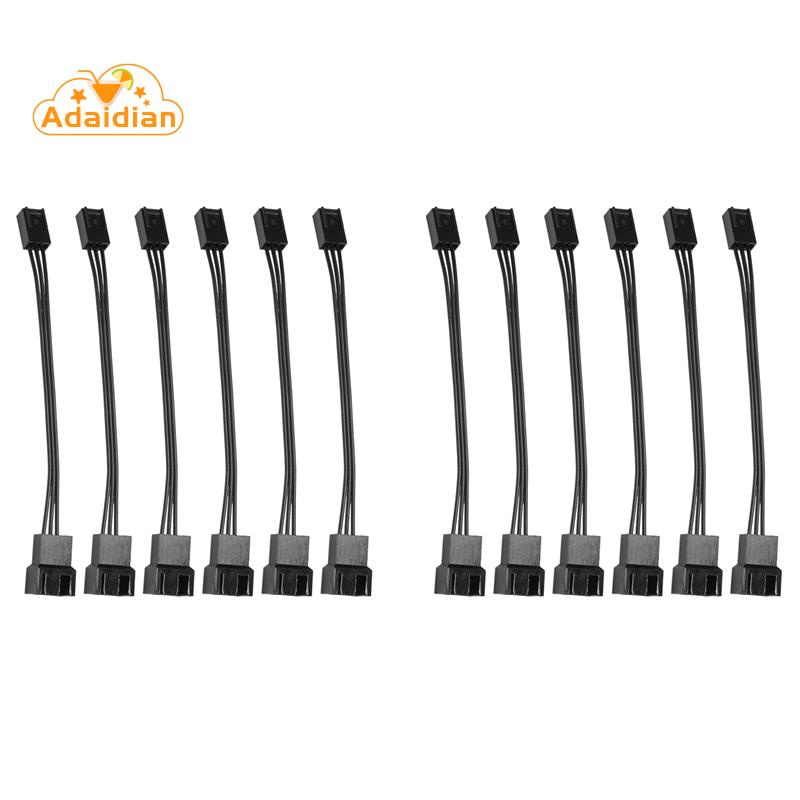อะแดปเตอร์สายเคเบิ้ลพัดลมมาตรฐาน-4pin-pwm-to-3pin-12-ชิ้น