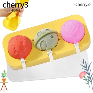 Cherry3 แม่พิมพ์ไอศกรีม ซิลิโคน ลายการ์ตูน ปลอด BPA สําหรับเด็ก